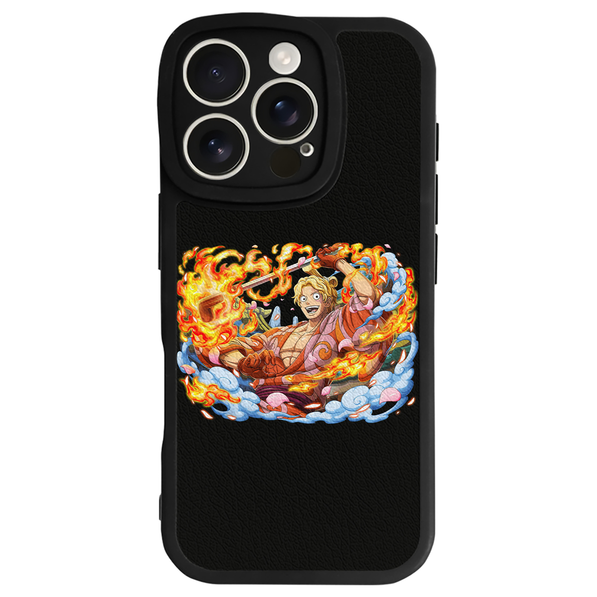 （画像用） ワンピース サンジ ONE PIECE Sanji 【iPhone 16シリーズ対応】シリコンスマホケース（レザー調） 材質：シリコン